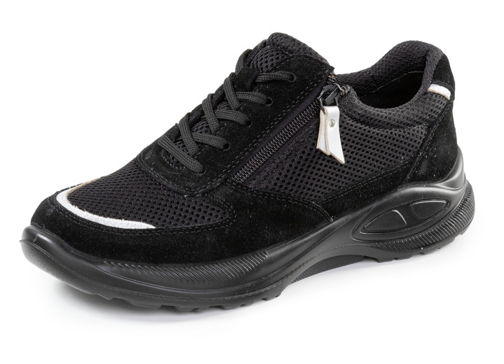 Slipper & Schnürschuhe - Schnürschuh aus Meshmaterial und Veloursleder, in Größe 036 bis 042, in Farbe HELLBLAU Ansicht 4