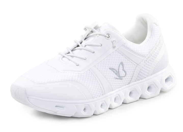 Damenmode - Caprice Sneaker mit elastischer Zier-Schnürung, in Größe 036 bis 042, in Farbe WEISS Ansicht 1