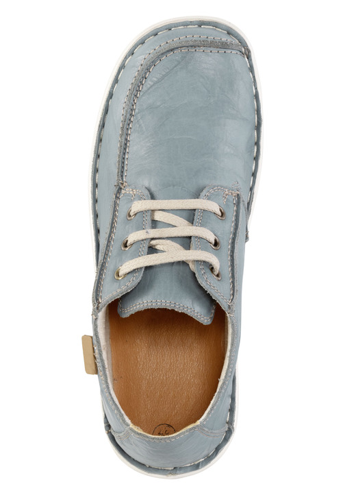 Slipper & Schnürschuhe - ELENA EDEN Schnürschuh aus Nappaleder mit Knitter-Struktur, in Größe 036 bis 042, in Farbe JEANS Ansicht 1