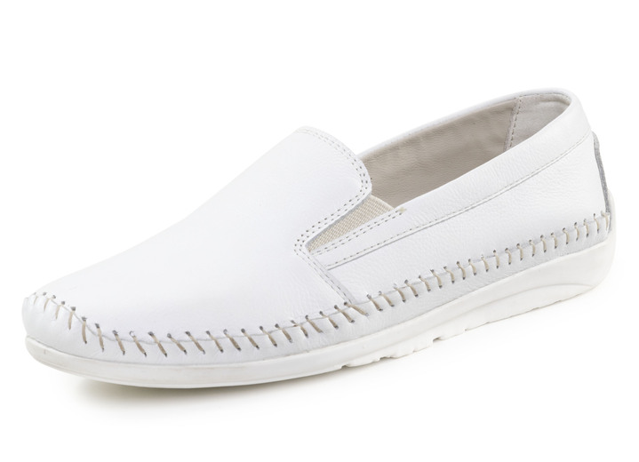 Slipper & Schnürschuhe - ELENA EDEN Slipper mit seitlichen Gummizügen, in Größe 036 bis 042, in Farbe JEANS Ansicht 4