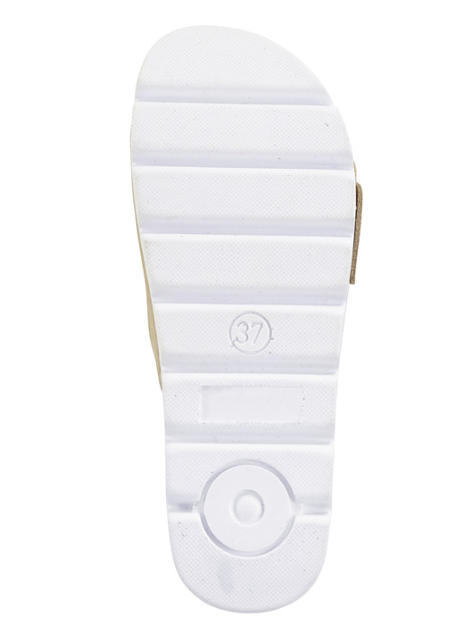 Sandaletten & Pantoletten - ELENA EDEN, trendige Damen-Pantoletten, aus Leder, in Größe 036 bis 042, in Farbe BLEU Ansicht 6