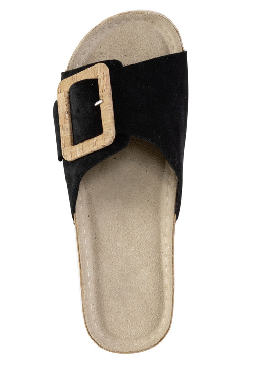 Sandaletten & Pantoletten - ELENA EDEN, trendige Damen-Pantoletten, aus Leder, in Größe 036 bis 042, in Farbe BLEU Ansicht 8