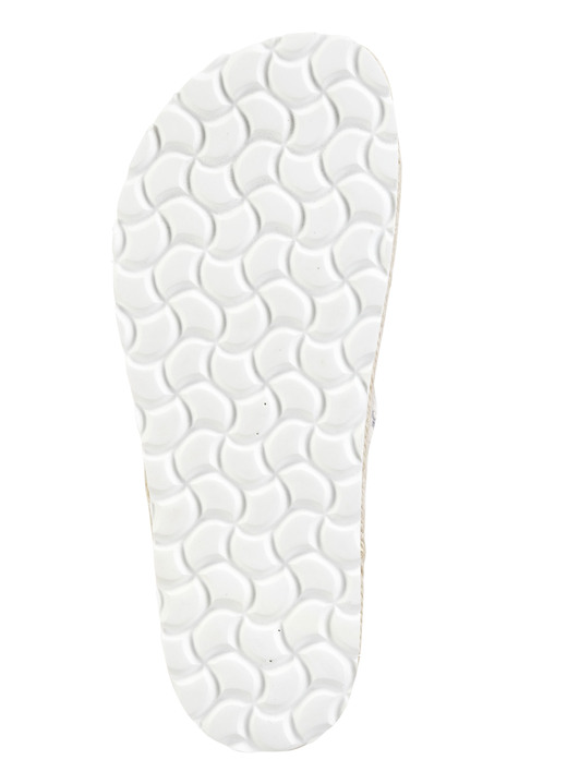 Sandaletten & Pantoletten - ELENA EDEN Pantolette aus grob gewebtem Textilmaterial, in Größe 036 bis 042, in Farbe BEIGE-WEISS Ansicht 6