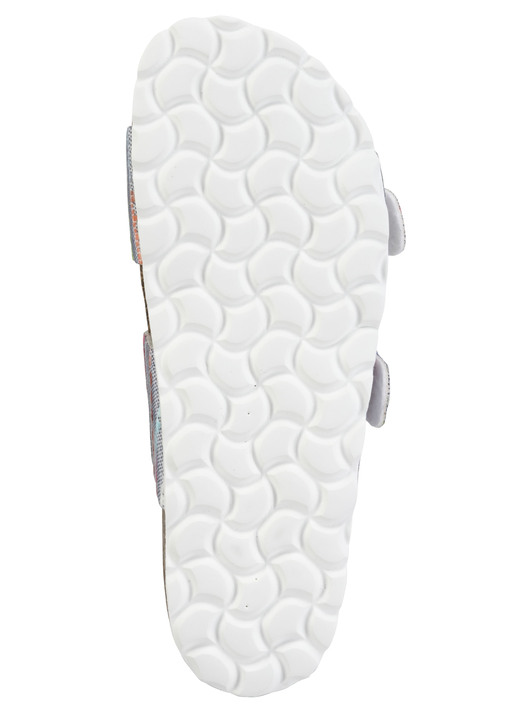 Sandaletten & Pantoletten - ELENA EDEN Pantolette aus interessant dessiniertem Synthetik, in Größe 036 bis 042, in Farbe BLAU-BUNT Ansicht 3