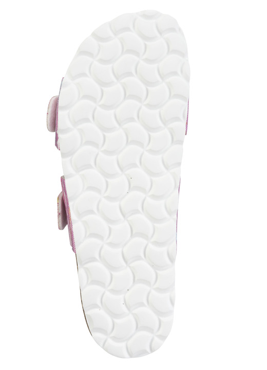 Sandaletten & Pantoletten - ELENA EDEN Pantolette aus interessant dessiniertem Synthetik, in Größe 036 bis 042, in Farbe BLAU-BUNT Ansicht 6