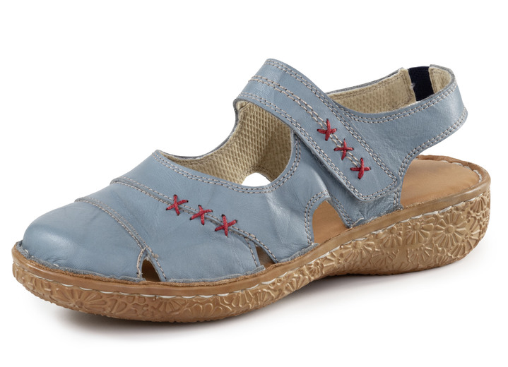 Slipper & Schnürschuhe - ELENA EDEN Slipper aus Nappaleder mit Knitter-Struktur, in Größe 036 bis 042, in Farbe JEANS Ansicht 1