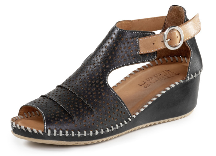 Sandaletten & Pantoletten - ELENA EDEN, sommerliche Damen-Sandaletten, mit verstellbarer Schließe, in Größe 036 bis 041, in Farbe NATURBRAUN Ansicht 4