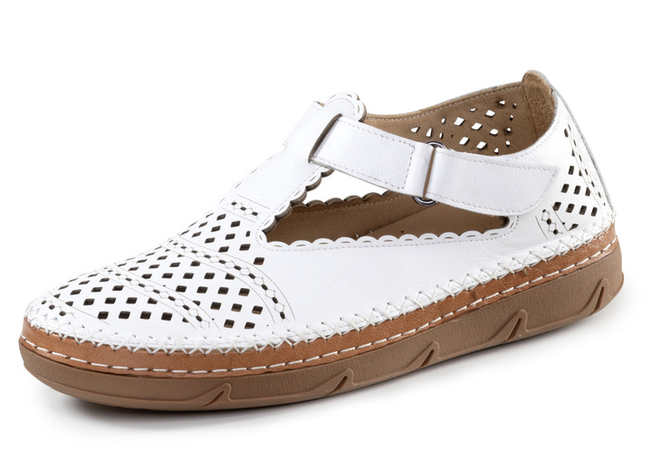 Damenmode - ELENA EDEN Slipper aus Rind-Nappaleder, in Größe 036 bis 043, in Farbe WEISS Ansicht 1