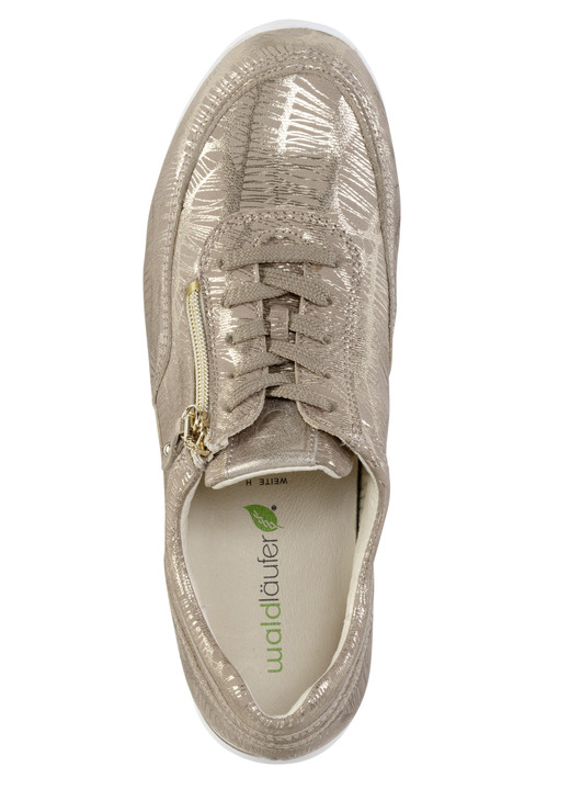 Slipper & Schnürschuhe - Waldläufer Schnür-Sneaker aus effektvoll geprägtem Nubukleder, in Größe 3 1/2 bis 8, in Farbe ANTIKGOLD Ansicht 2