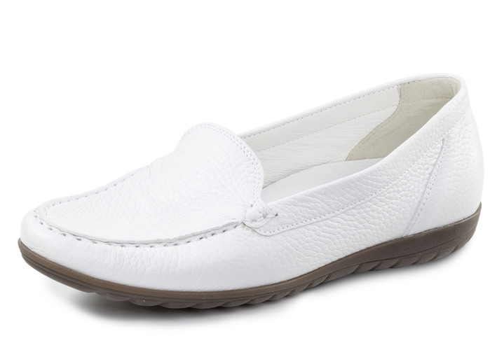 Slipper & Schnürschuhe - Waldläufer, bequeme Damen-Slipper, Weite H, mit herausnehmbarem Fußbett, in Größe 3 1/2 bis 8, in Farbe WEISS Ansicht 1