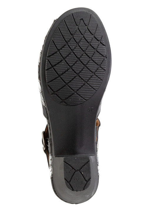 Sandaletten & Pantoletten - Gemini, modische Damen-Sandaletten, Weite G, mit Gummizug, in Größe 036 bis 042, in Farbe SCHWARZ-GRAU Ansicht 3