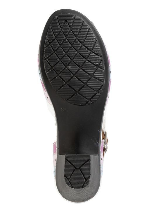 Sandaletten & Pantoletten - Gemini, modische Damen-Sandaletten, Weite G, mit Gummizug, in Größe 036 bis 042, in Farbe WEISS-BUNT Ansicht 3