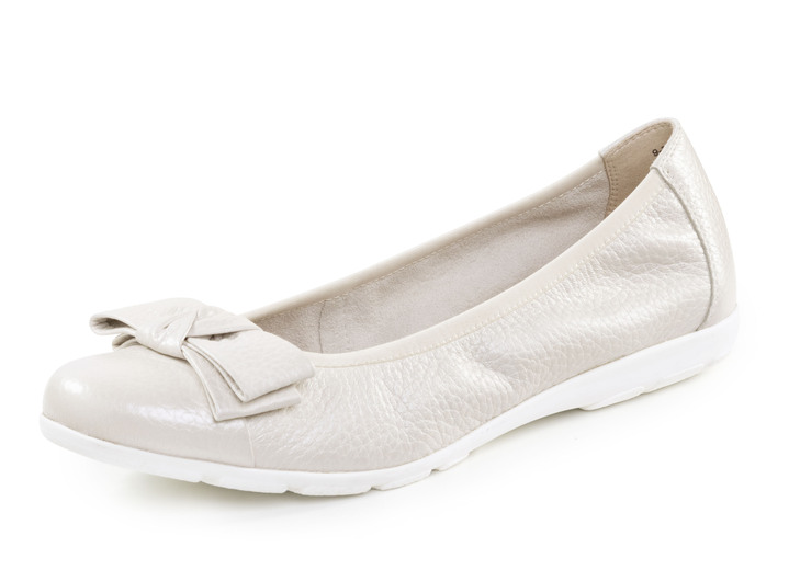 Damenmode - Caprice Ballerina mit Zierschleife, in Größe 036 bis 042, in Farbe PERLWEISS Ansicht 1