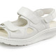 Sandaletten & Pantoletten - Waldläufer, bequeme Damen-Sandalen, Weite H, mit herausnehmbarem Fußbett – Farbe NATURWEISS – Ansicht 1 Sandaletten & Pantoletten - Waldläufer, bequeme Damen-Sandalen, Weite H, mit herausnehmbarem Fußbett, in Größe 3 1/2 bis 8, in Farbe STAHLBLAU – Farbe NATURWEISS – Ansicht 1