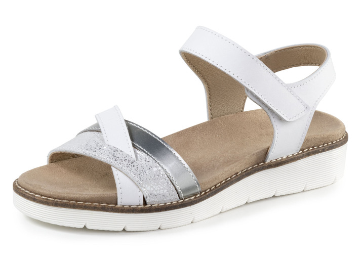 Sandaletten & Pantoletten - ELENA EDEN, modische Damen-Sandale, Weite H, mit herausnehmbarem Fußbett, in Größe 036 bis 042, in Farbe BLEU Ansicht 5