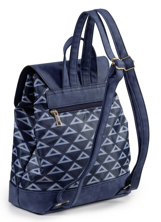 Taschen - Rucksack mit effektvoll dessiniertem Textil, in Farbe DUNKELBLAU Ansicht 2