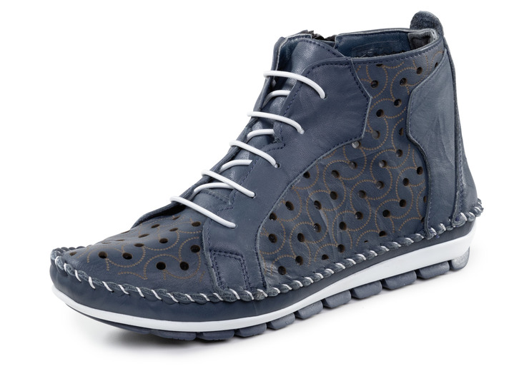 Stiefel & Stiefeletten - Gemini Bootie mit Knitter-Struktur, in Größe 036 bis 042, in Farbe WEISS Ansicht 4