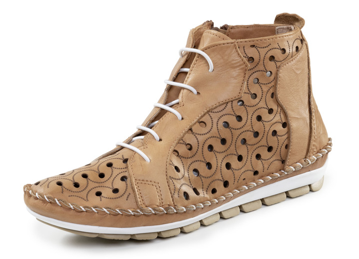 Stiefel & Stiefeletten - Gemini Bootie mit Knitter-Struktur, in Größe 036 bis 042, in Farbe WEISS Ansicht 7