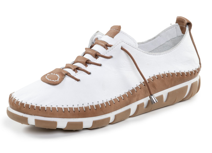 Slipper & Schnürschuhe - Gemini, leichte Damen-Schnürschuhe, Weite G, mit herausnehmbarem Fußbett, in Größe 036 bis 042, in Farbe JEANS-BRAUN Ansicht 4