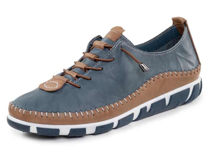 Slipper & Schnürschuhe - Gemini, leichte Damen-Schnürschuhe, Weite G, mit herausnehmbarem Fußbett, in Größe 036 bis 042, in Farbe JEANS-BRAUN Ansicht 1