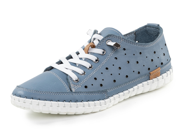 Slipper & Schnürschuhe - Gemini Schnürschuh mit luftiger Zierlochung, in Größe 036 bis 042, in Farbe JEANS Ansicht 1