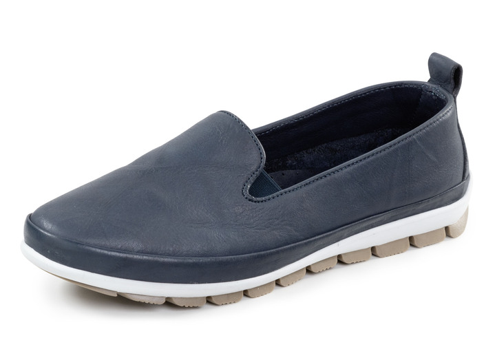 Slipper & Schnürschuhe - Gemini Slipper mit dezenter Knitter-Struktur, in Größe 036 bis 042, in Farbe WEISS Ansicht 4