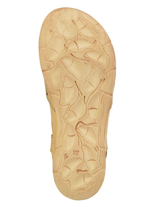 Sandaletten & Pantoletten - Gemini Sandale aus schattiertem Nappaleder mit Prägung, in Größe 036 bis 042, in Farbe GELB Ansicht 3