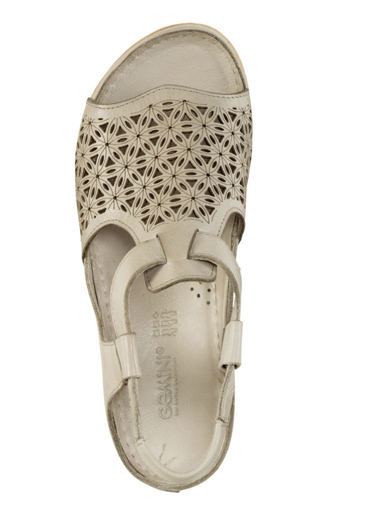 Sandaletten & Pantoletten - Gemini Sandale aus schattiertem Nappaleder mit Prägung, in Größe 036 bis 042, in Farbe GELB Ansicht 5