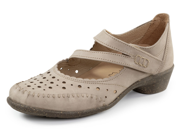 Pumps & Ballerina - ELENA EDEN Pumps aus dezent schattiertem Nubukleder, in Größe 036 bis 042, in Farbe TAUPE Ansicht 1
