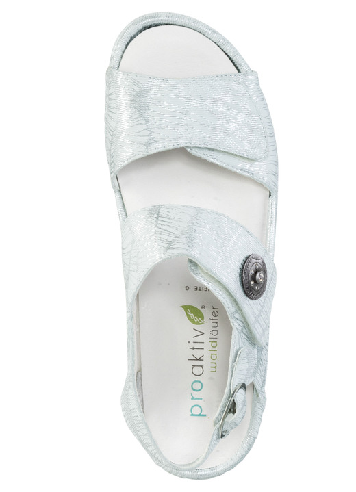 Sandaletten & Pantoletten - Waldläufer Sandale mit Metallschmuck mit Glitzersteinchen, in Größe 4 bis 8 1/2, in Farbe STAHLBLAU Ansicht 5