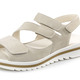 Sandaletten & Pantoletten - Waldläufer, bequeme Damen-Sandalen, Weite H, mit herausnehmbarem Fußbett, in Größe 3 1/2 bis 8, in Farbe JEANSBLAU – Farbe BEIGE – Ansicht 1