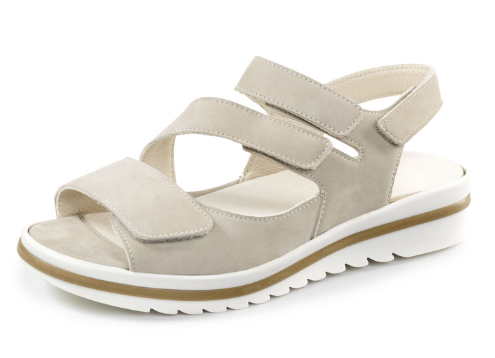 Sandaletten & Pantoletten - Waldläufer, bequeme Damen-Sandalen, Weite H, mit herausnehmbarem Fußbett, in Größe 3 1/2 bis 8, in Farbe BEIGE Ansicht 1
