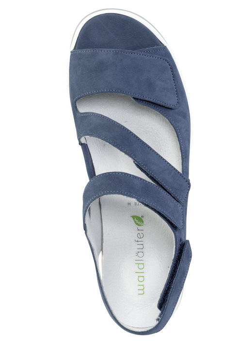 Sandaletten & Pantoletten - Waldläufer, bequeme Damen-Sandalen, Weite H, mit herausnehmbarem Fußbett, in Größe 3 1/2 bis 8, in Farbe JEANSBLAU Ansicht 2