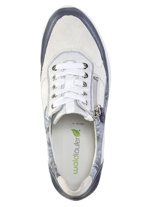 Slipper & Schnürschuhe - Waldläufer Sneaker aus edlem Leder-Materialmix, in Größe 3 1/2 bis 8, in Farbe JEANS-NATURWEISS Ansicht 2