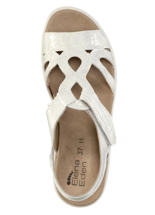 Sandaletten & Pantoletten - ELENA EDEN, schicke Damen-Sandalen, Weite H, mit herausnehmbarem Fußbett, in Größe 036 bis 042, in Farbe ECRU Ansicht 2