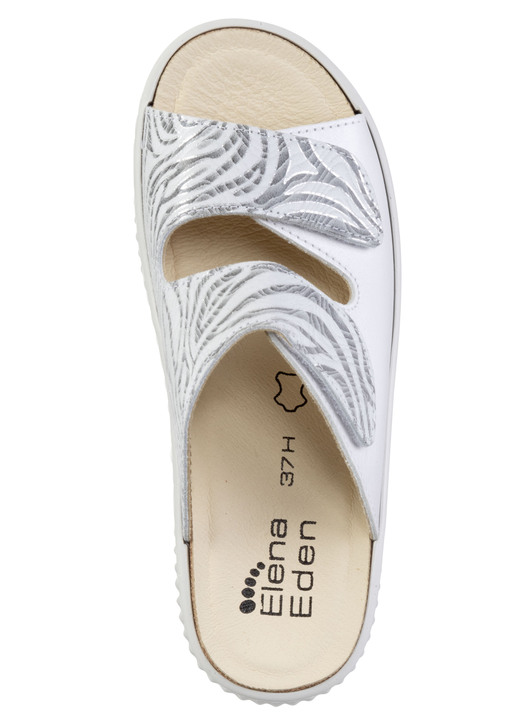 Sandaletten & Pantoletten - ELENA EDEN Pantolette mit teilweise schimmerndem Zebra-Druck Ansicht 2 Sandaletten & Pantoletten - ELENA EDEN Pantolette mit teilweise schimmerndem Zebra-Druck, in Größe 036 bis 042, in Farbe PERLGRAU Ansicht 2