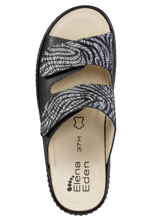 Sandaletten & Pantoletten - ELENA EDEN Pantolette mit teilweise schimmerndem Zebra-Druck Ansicht 5 Sandaletten & Pantoletten - ELENA EDEN Pantolette mit teilweise schimmerndem Zebra-Druck, in Größe 036 bis 042, in Farbe PERLGRAU Ansicht 5