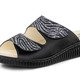 Sandaletten & Pantoletten - ELENA EDEN Pantolette mit teilweise schimmerndem Zebra-Druck – Farbe SCHWARZ – Ansicht 1 Sandaletten & Pantoletten - ELENA EDEN Pantolette mit teilweise schimmerndem Zebra-Druck, in Größe 036 bis 042, in Farbe PERLGRAU – Farbe SCHWARZ – Ansicht 1