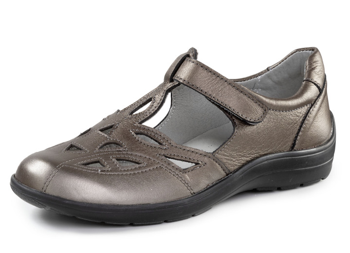 Slipper & Schnürschuhe - ELENA EDEN, sommerliche Damen-Slipper, Weite H, mit herausnehmbarem Fußbett, in Größe 036 bis 042, in Farbe BRONZE Ansicht 1
