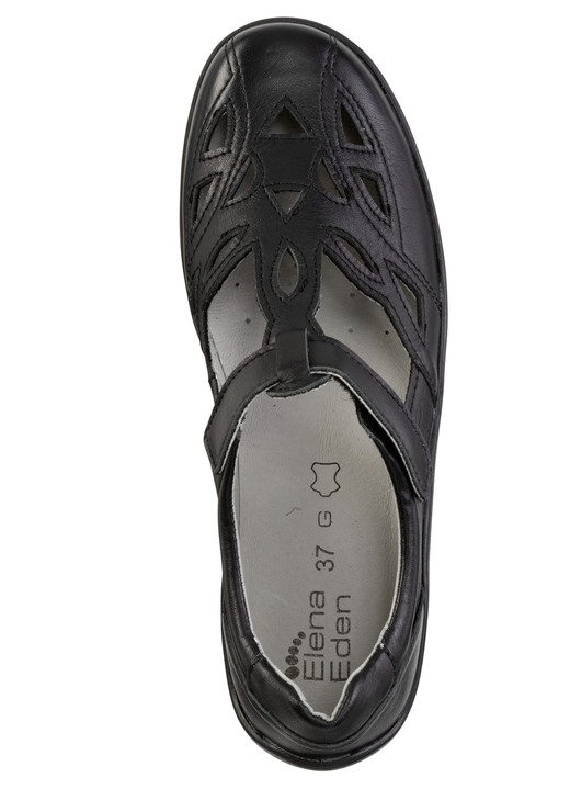 Slipper & Schnürschuhe - ELENA EDEN, sommerliche Damen-Slipper, Weite H, mit herausnehmbarem Fußbett, in Größe 036 bis 042, in Farbe SCHWARZ Ansicht 2