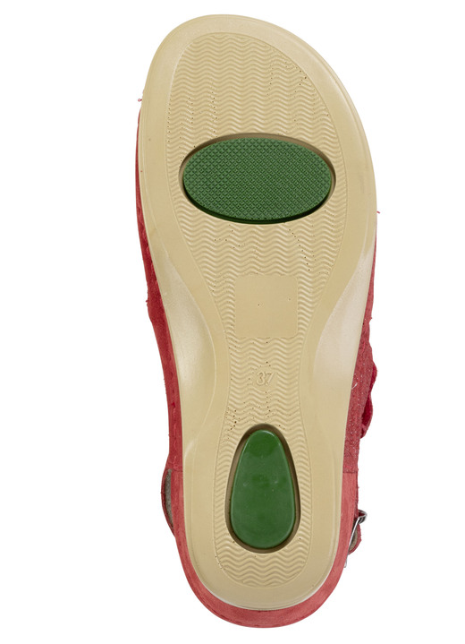 Sandaletten & Pantoletten - Mubb, bequeme Damen-Sandalen, Weite H, mit herausnehmbarem Fußbett, in Größe 036 bis 042, in Farbe ROT Ansicht 3