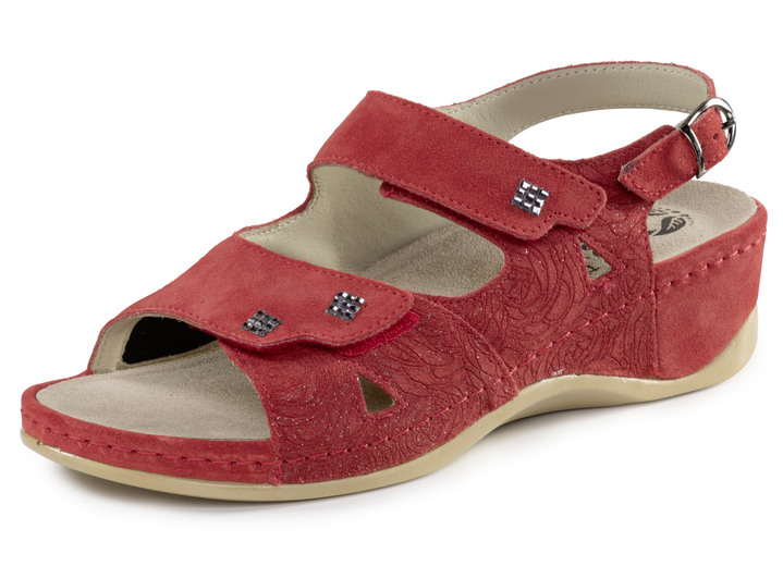 Sandaletten & Pantoletten - Mubb, bequeme Damen-Sandalen, Weite H, mit herausnehmbarem Fußbett, in Größe 036 bis 042, in Farbe GRAU Ansicht 5