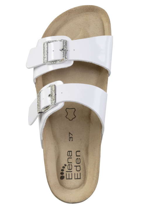 Sandaletten & Pantoletten - ELENA EDEN Pantolette mit Glitzersteinchen verzierten Schließen, in Größe 036 bis 042, in Farbe ONYXSCHWARZ Ansicht 5