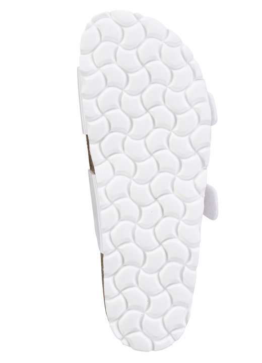 Sandaletten & Pantoletten - ELENA EDEN Pantolette mit Glitzersteinchen verzierten Schließen, in Größe 036 bis 042, in Farbe WEISS Ansicht 3