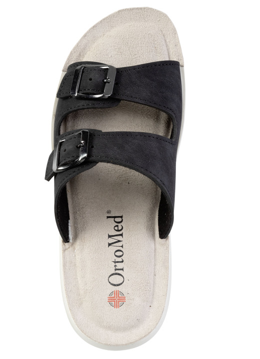 Damenmode - Zweierpack Pantoletten aus Nubuk- und Nappasynthetik, in Größe 036 bis 042, in Farbe 1X SCHWARZ, 1X WEISS Ansicht 2