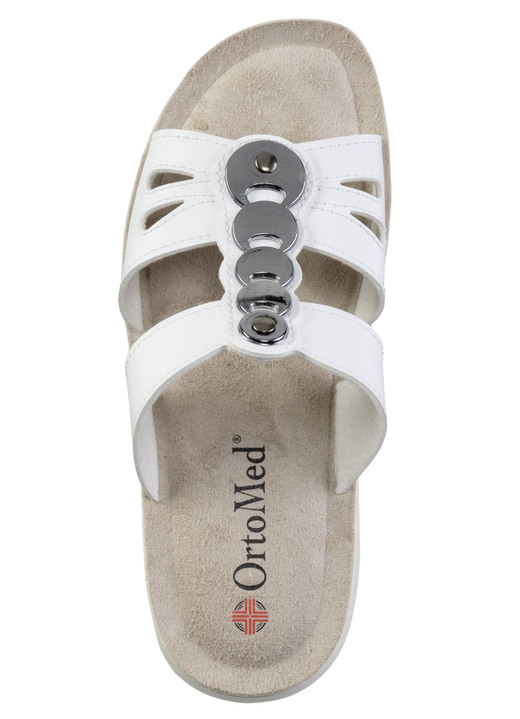 Sandaletten & Pantoletten - Pantolette mit glänzendem Schmuck, in Größe 036 bis 042, in Farbe WEISS Ansicht 2