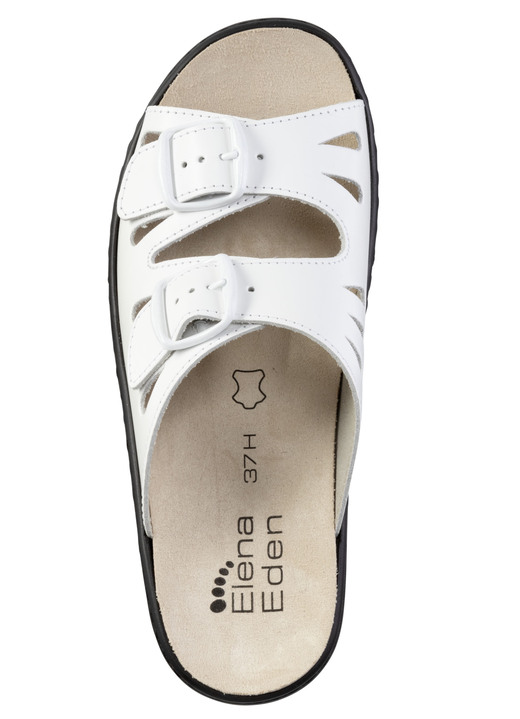 Sandaletten & Pantoletten - ELENA EDEN Pantolette aus Nappaleder, in Größe 036 bis 043, in Farbe WEISS Ansicht 2
