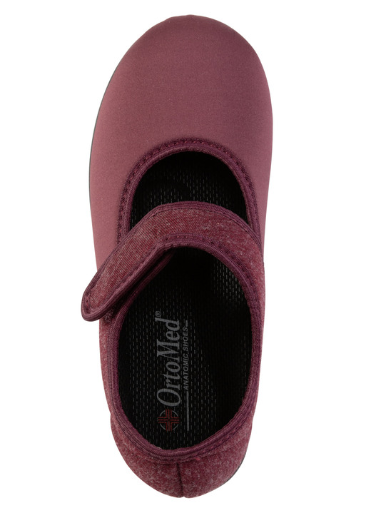 Hausschuhe - Spangenschuh aus weichem, teilweise meliertem Textilmaterial, in Größe 036 bis 042, in Farbe SCHWARZ Ansicht 5