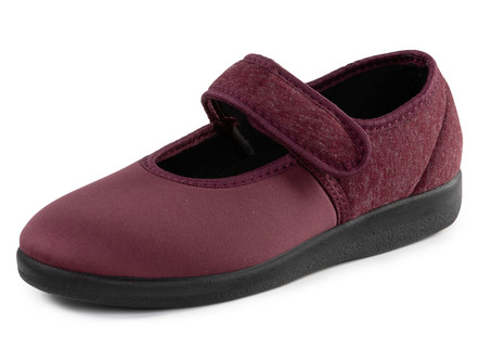 Spangenschuh aus weichem, teilweise meliertem Textilmaterial
