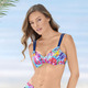 Bikinis -  Bikini mit Bügel, schalenlos, seitlich raffbar – Farbe HELLBLAU-BUNT – Ansicht 2 Bikinis -  Bikini mit Bügel, schalenlos, seitlich raffbar, in Größe 036 bis 048, in Cup B, in Farbe HELLBLAU-BUNT – Farbe HELLBLAU-BUNT – Ansicht 2
